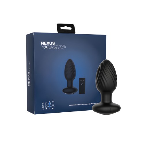 Nexus Tornado Plug Anal Grande Rotatorio y Vibrante con Control Remoto - Negro
