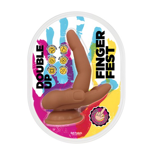Dildo Double Up de Finger Fest - Beige