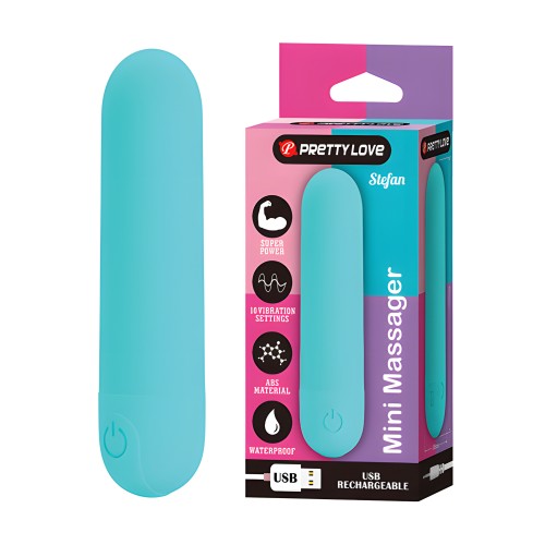 Pretty Love Stefan Mini Massager Bullet - Aqua