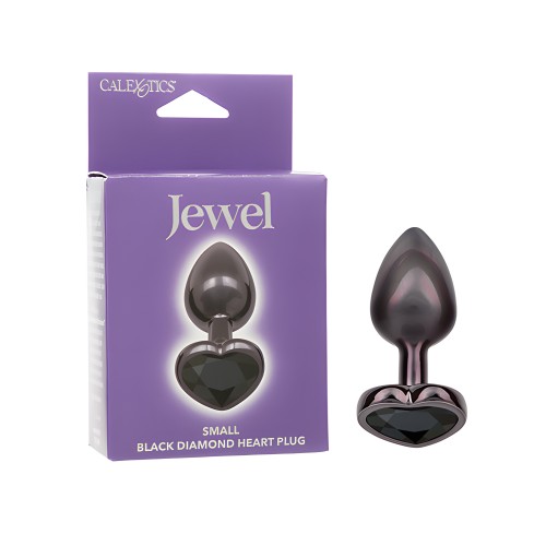 Jewel Black Diamond Heart Butt Plug - Small