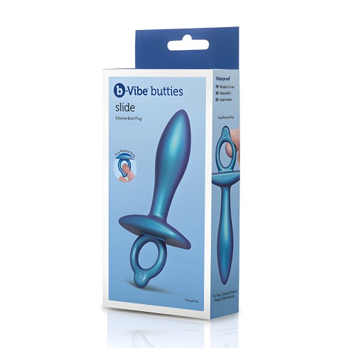 b-Vibe Slide Silicone Butt Plug - Blue