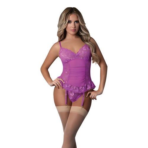 Conjunto Corsé Fantasías de Mariposa - Púrpura Neón