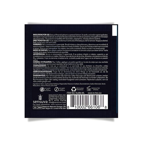 Sensuva Natural Water Based Personal Lubricant 6 ml Cotton Candy