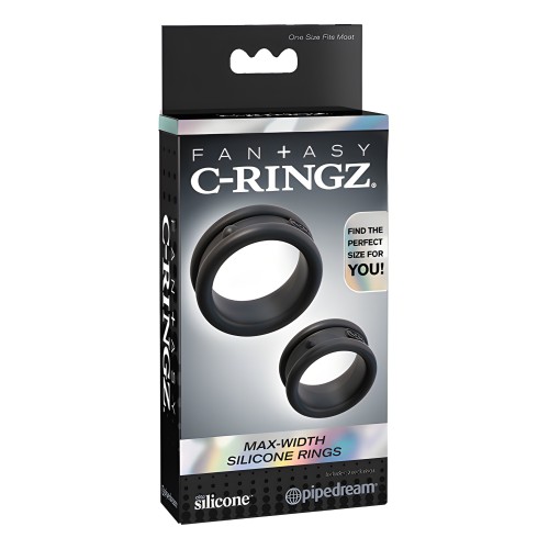 Fantasy C-Ringz Max Width Silicone Rings - Black