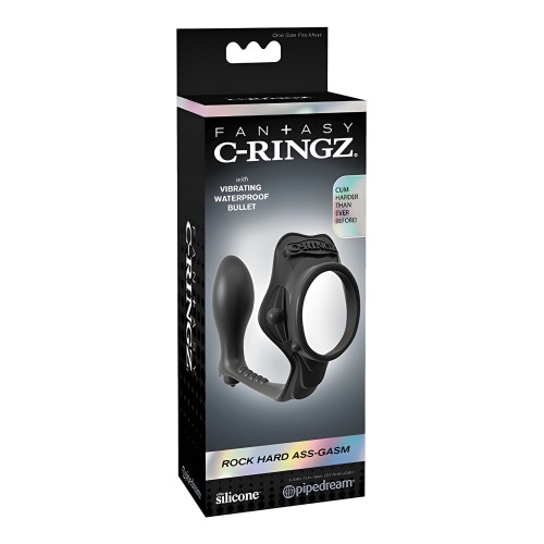 Fantasy C-Ringz Rock Hard Ass-Gasm Vibrating Ring - Negro