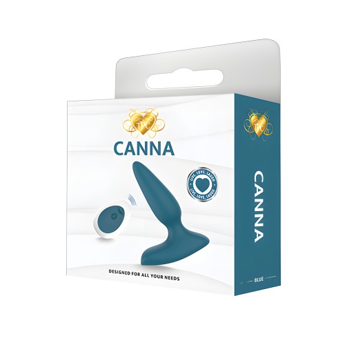 Canna Vibrating Butt Plug w/Remote - Blue/Green