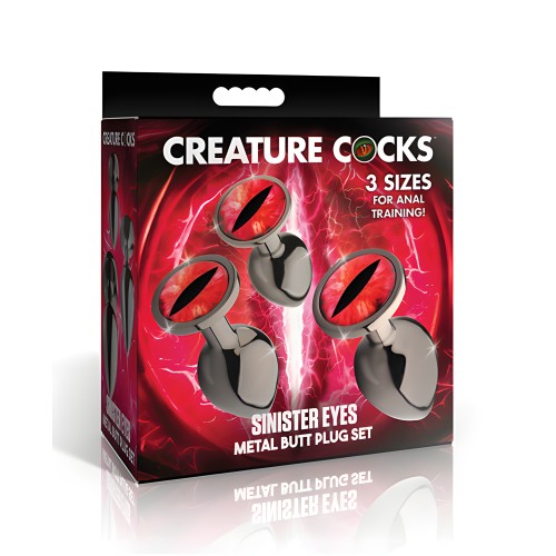 Sinister Eyes Metal Butt Plug Set
