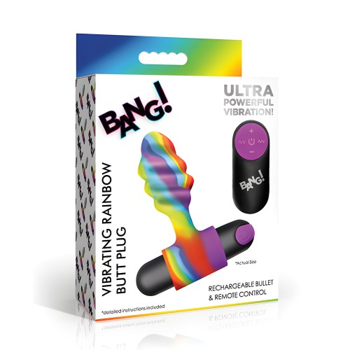 Bang! Vibrating Rainbow Butt Plug
