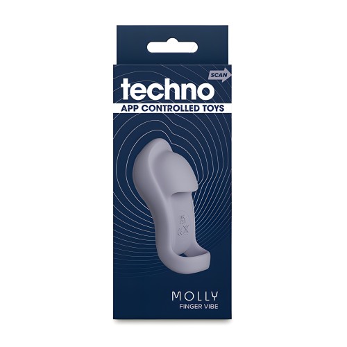 Techno Molly Vibrador de Dedo Controlado por App - Gris
