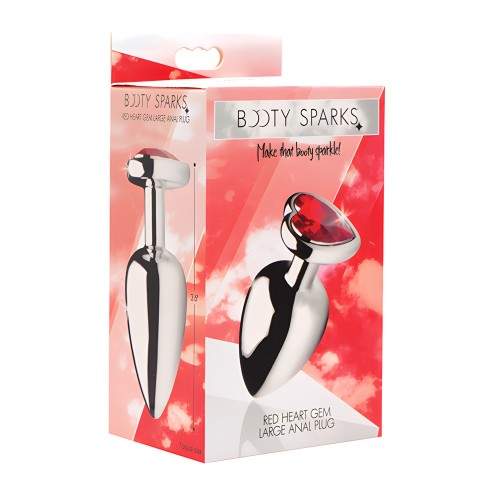 Booty Sparks Red Heart Gem - Large Anal Plug