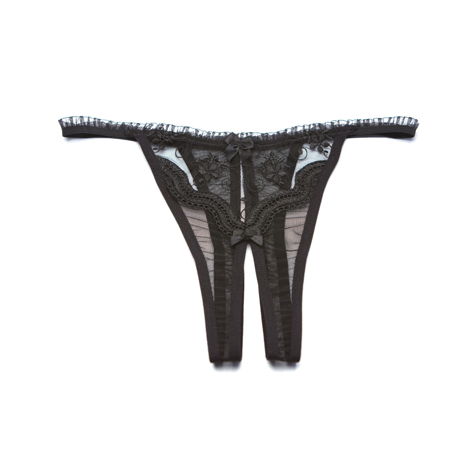Panty Crotchless Bordado Escallopado Negro O/S Panty Crotchless Bordado Escallopado Negro O/S