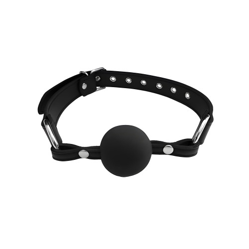 Rouge Fetish Play Vegan Leather Ball Gag - Black