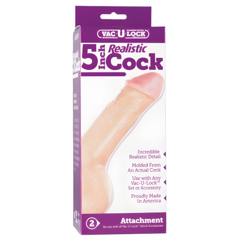 Vac-U-Lock 5" Realista - Blanco