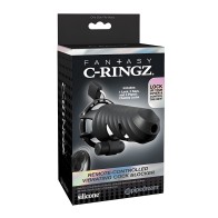 Fantasy C-Ringz Remote Controlled Vibrating Cock Blocker - Black