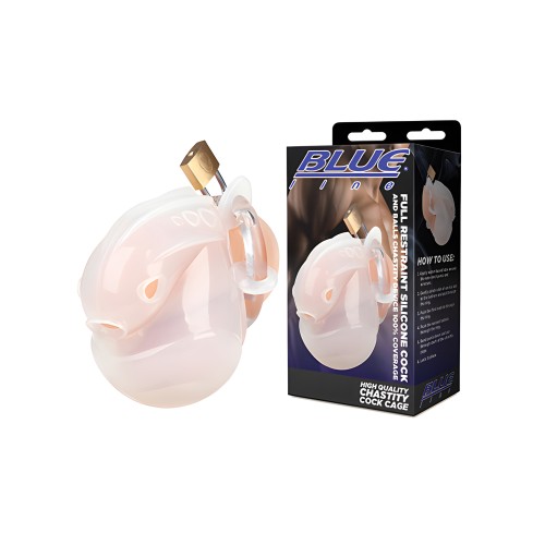 Full Restraint Silicone Cock & Balls Chastity Device - 100% Coverage White