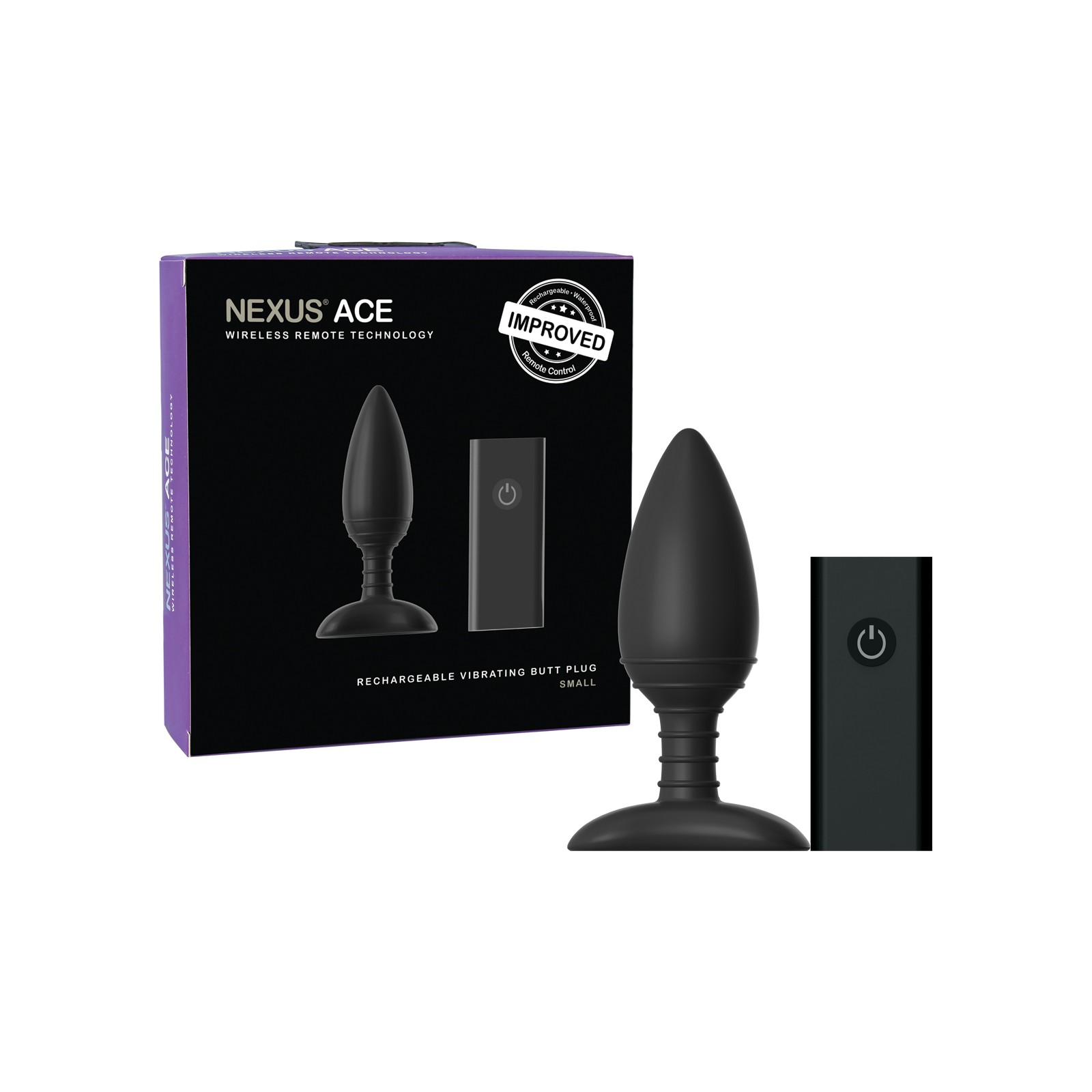 Nexus Ace Remote Control Butt Plug Small - Black Nexus Ace Remote Control Butt Plug Small - Black