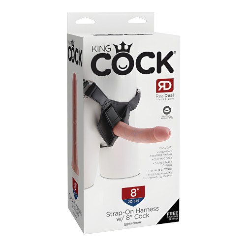 King Cock Strap-On Harness with 8" Cock - Flesh