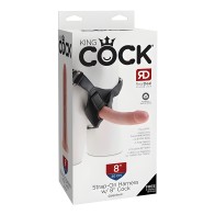 King Cock Strap-On Harness with 8" Cock - Flesh