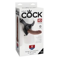 King Cock Strap-On Harness w/8" Cock - Brown
