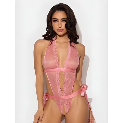 Kiki Lace & Satin Teddy - Rose XL