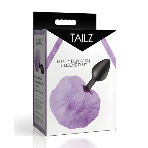 Tailz Fluffy Bunny Tail Silicone Plug - Purple