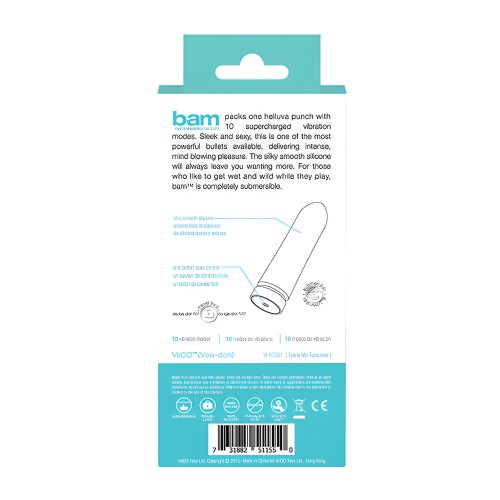 VeDO Bam Rechargeable Bullet - Tease Me Turquoise