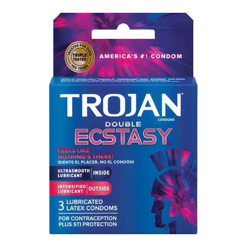 Condones Trojan Double Ecstasy - 3 Pack