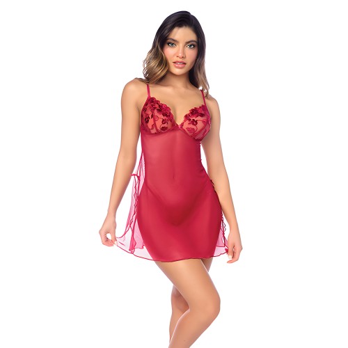 Babydoll Luxe con Tirantes Ajustables - Rojo