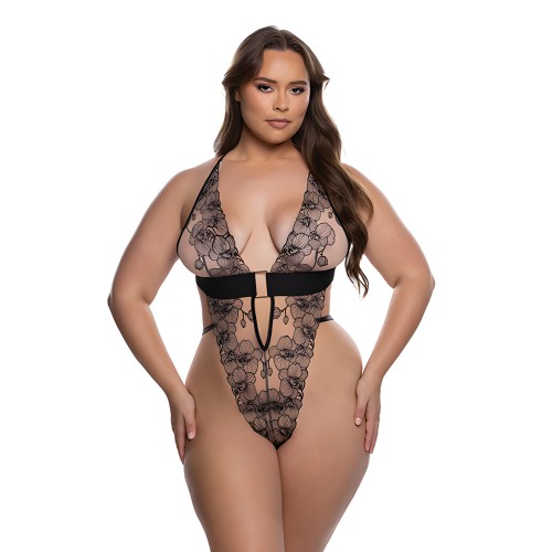 Orchid Blossom Teddy Black/Nude 1X