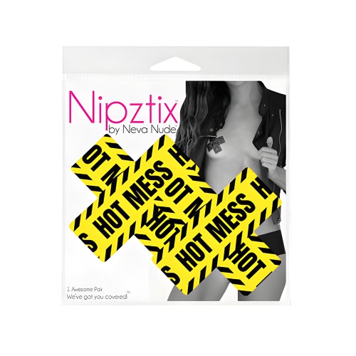Neva Nude Blacklight Pasties - Black/Yellow