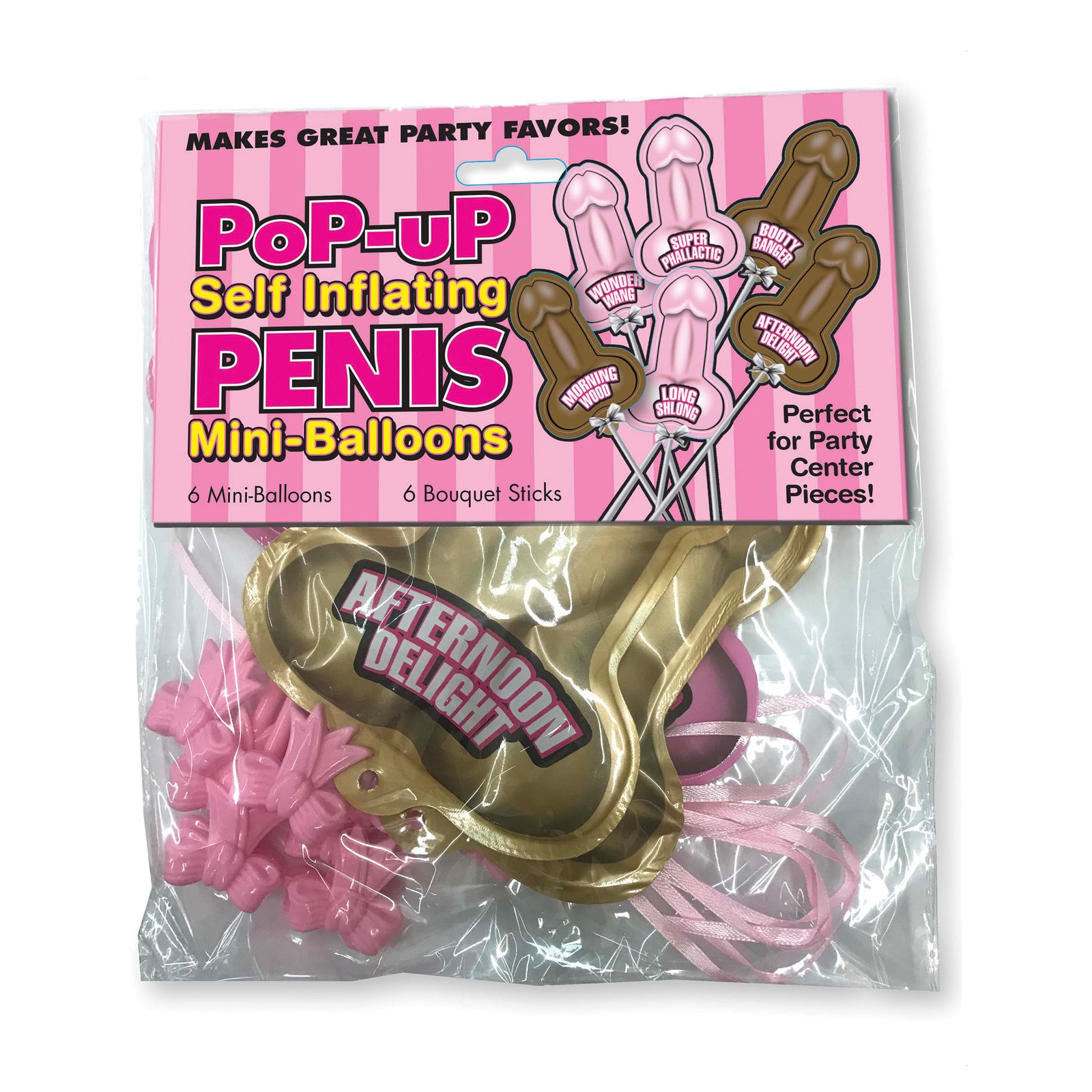 Globos Mini de Pene que se Inflan Solos Pack de 6 Globos Mini de Pene que se Inflan Solos Pack de 6
