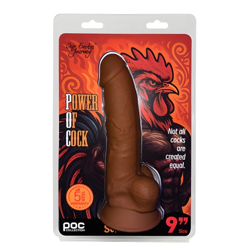 Power of Cock Dildo de 9" - Marrón