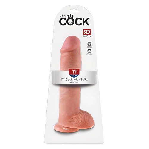 King Cock 11" Pene con Bolas - Carne