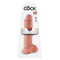 King Cock 11" Pene con Bolas - Carne