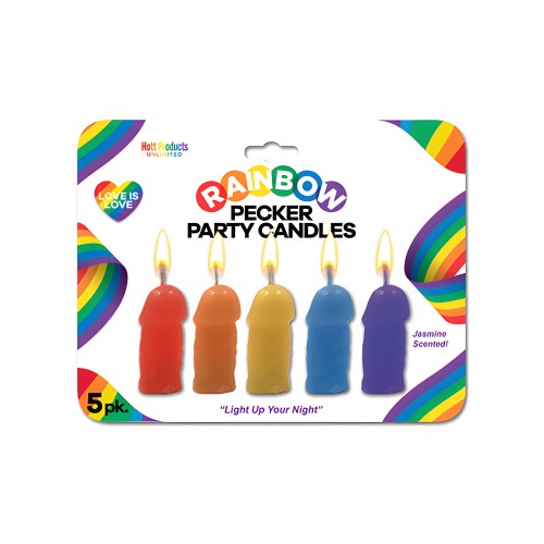 Rainbow Pecker Party Candles - Fun Bachelorette Decor