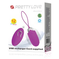 Pretty Love Jessica 12 Functions Egg Vibrator - Fuchsia