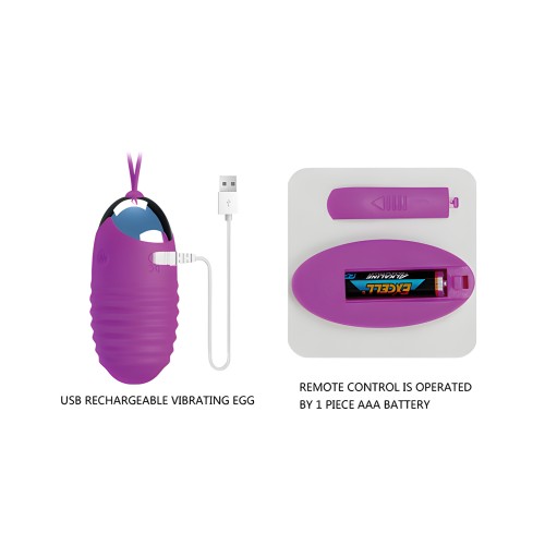 Pretty Love Jessica 12 Functions Egg Vibrator - Fuchsia
