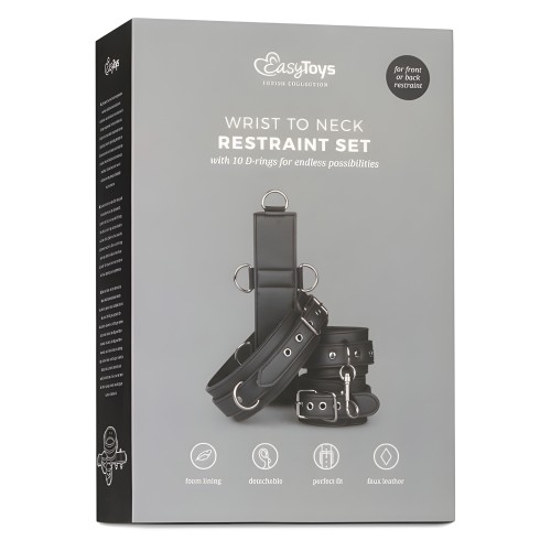 Juego de Restricción Cuello a Muñeca - Negro