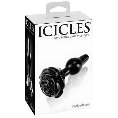 Icicles No. 77 Plug Anal de Vidrio Soplado a Mano - Negro