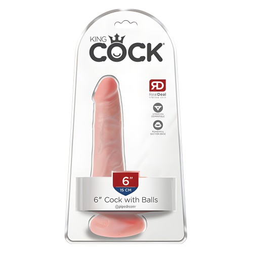 King Cock 6" Dildo con Testículos - Diseño Realista