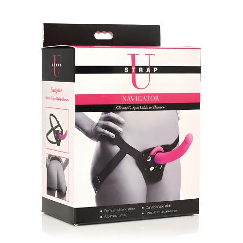 Dildo G Spot de Silicona Strap U Navigator con Arnés