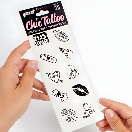 Set De 10 Tattoos Temporales Candy Collection