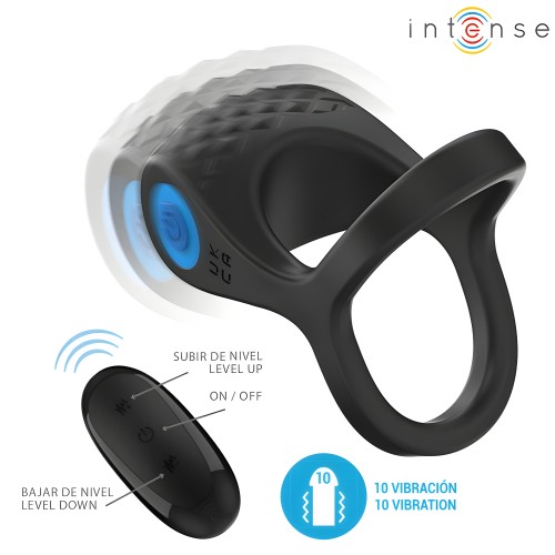 Intense - Alex Anillo Doble Vibrador Pene 10 Vibraciones Negro