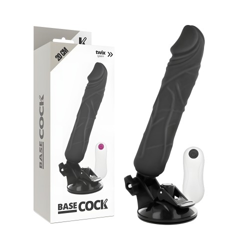 Basecock Realistic Vibrator with Remote Control Black 20cm