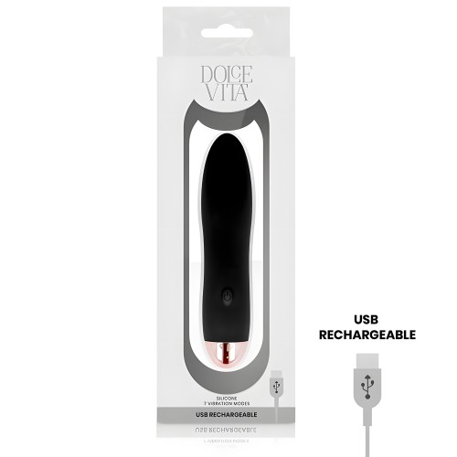 Rechargeable Black Vibrator Four - 7 Speeds by Dolce Vita