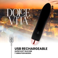 Rechargeable Black Vibrator Four - 7 Speeds by Dolce Vita