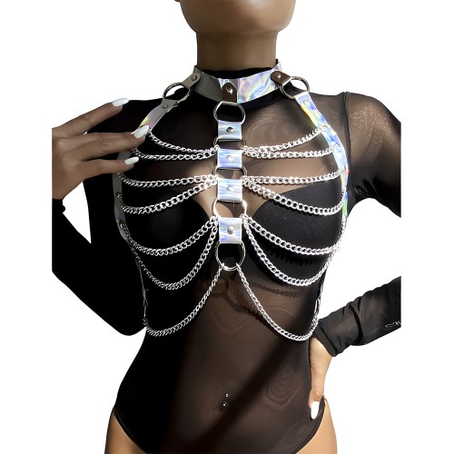 Chest Harness with Rings and Chains - Subblime Fetish
