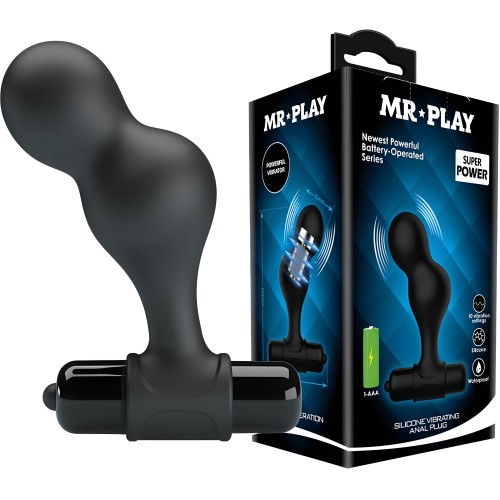 Plug Anal Vibrador De Silicona Negro Con 10 Funciones