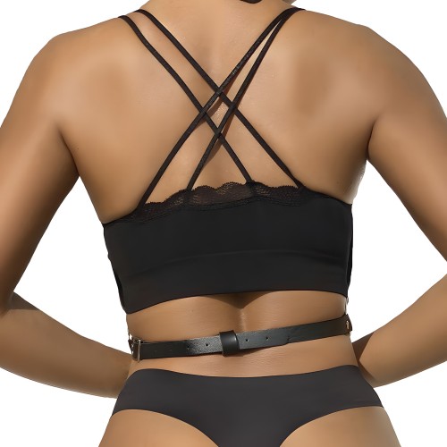 Subblime Black Leather Chest Harness