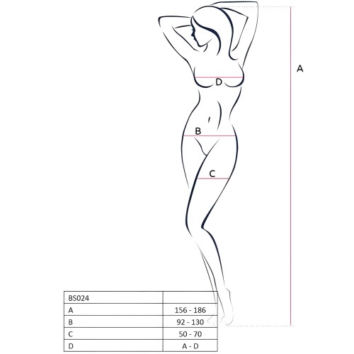 Passion - Woman Bs024 Bodystocking Blanco Talla Unica